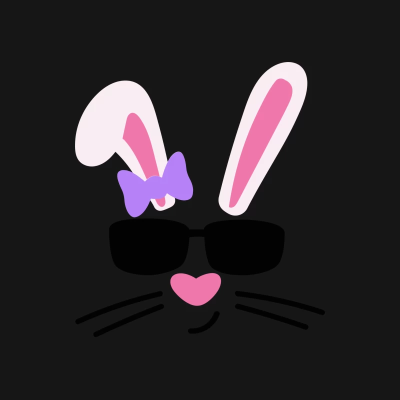 Visage de lapin avec lunettes et nœud Homme Manches Longues T-Shirt