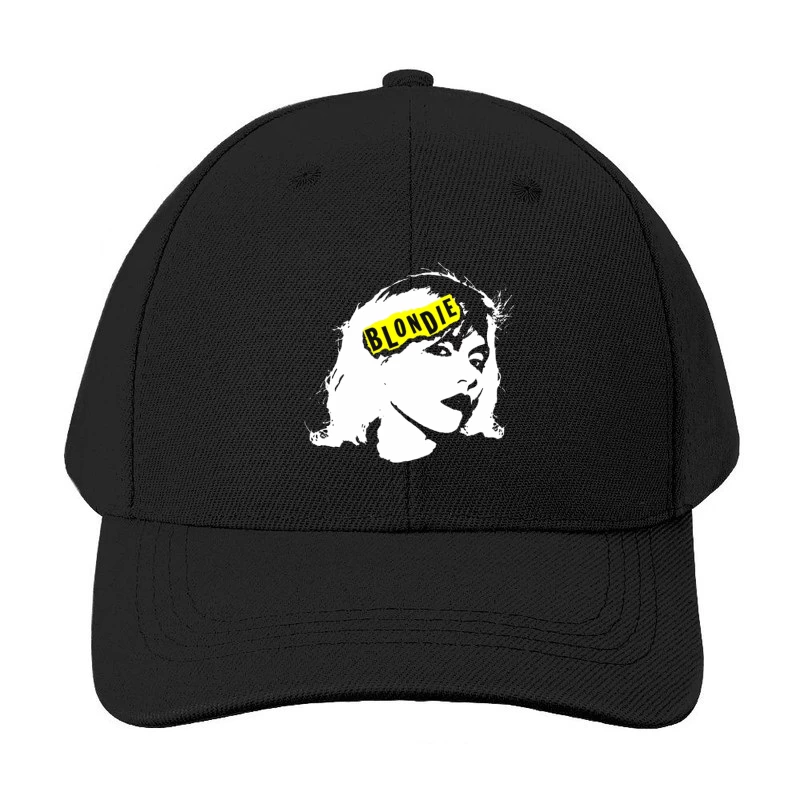 Blondie Band Artistic Logo Design in Black and White Baseball Cap