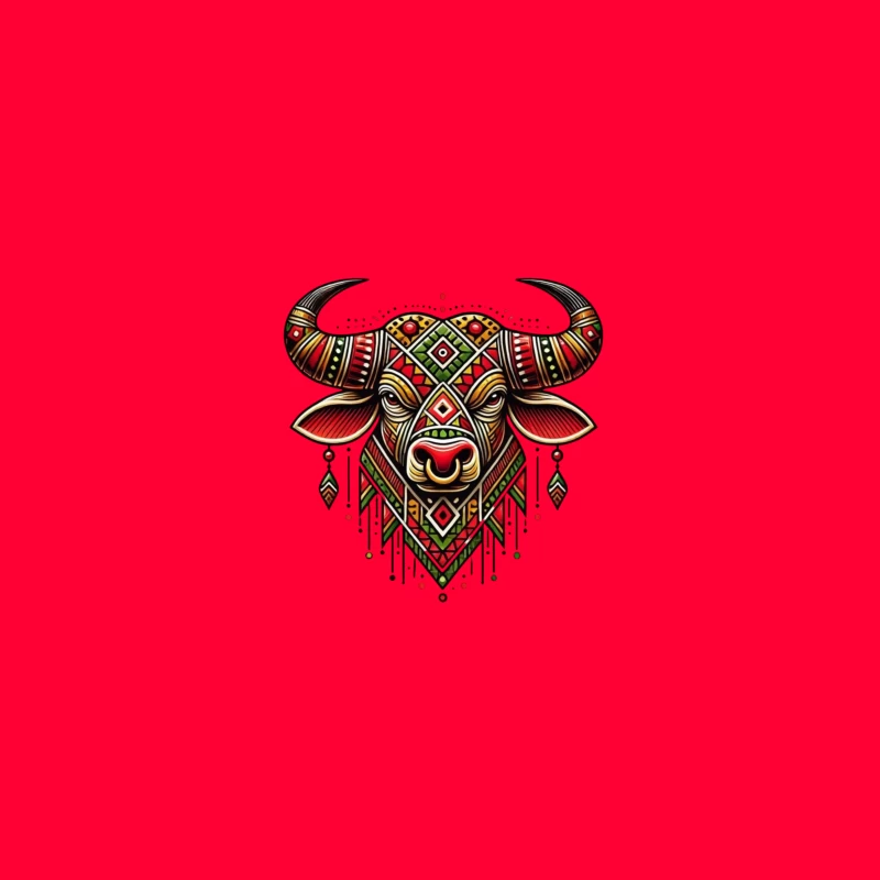 Decorative Bull Artwork Coffee Mug