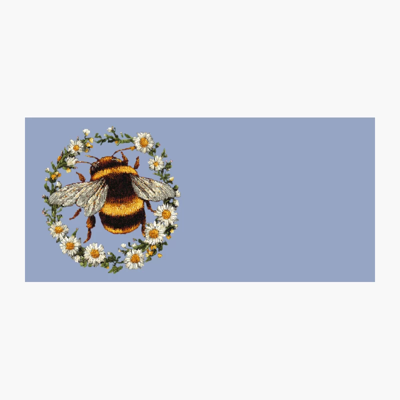 Bumblebee Surrounded by Daisy Wreath Illustration Coffee Mug