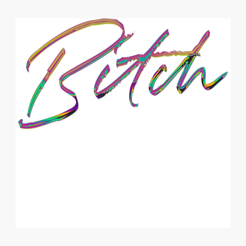 Bitch - 90s Style Typography Design Throw Pillow