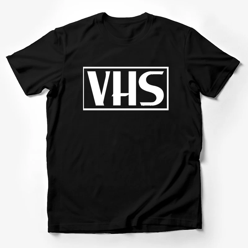 VHS Typography Outline Design Male T-Shirt