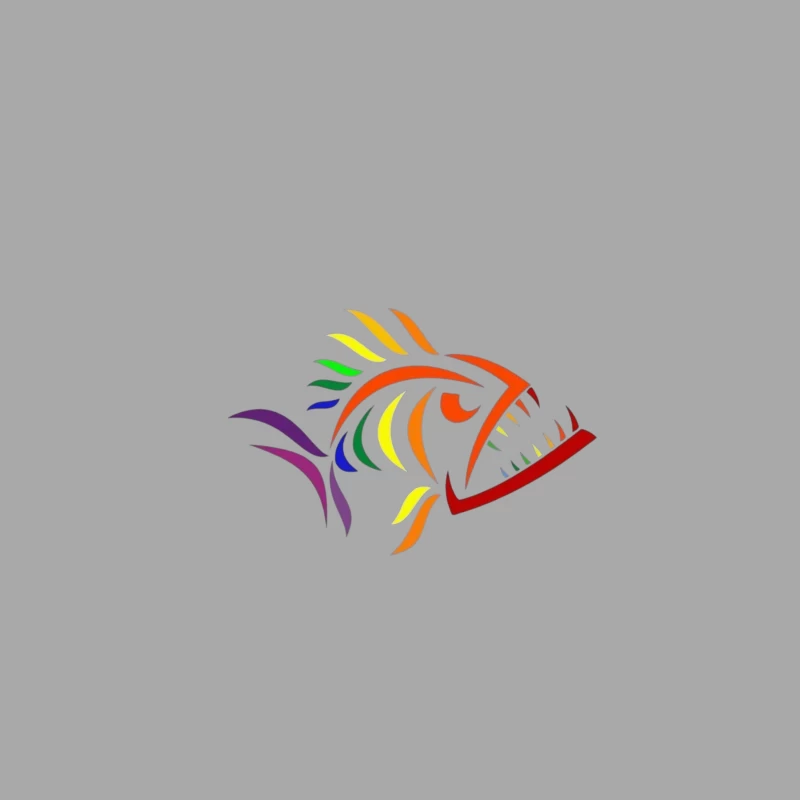 Colorful Artistic Fish Illustration Male Pullover Hoodie