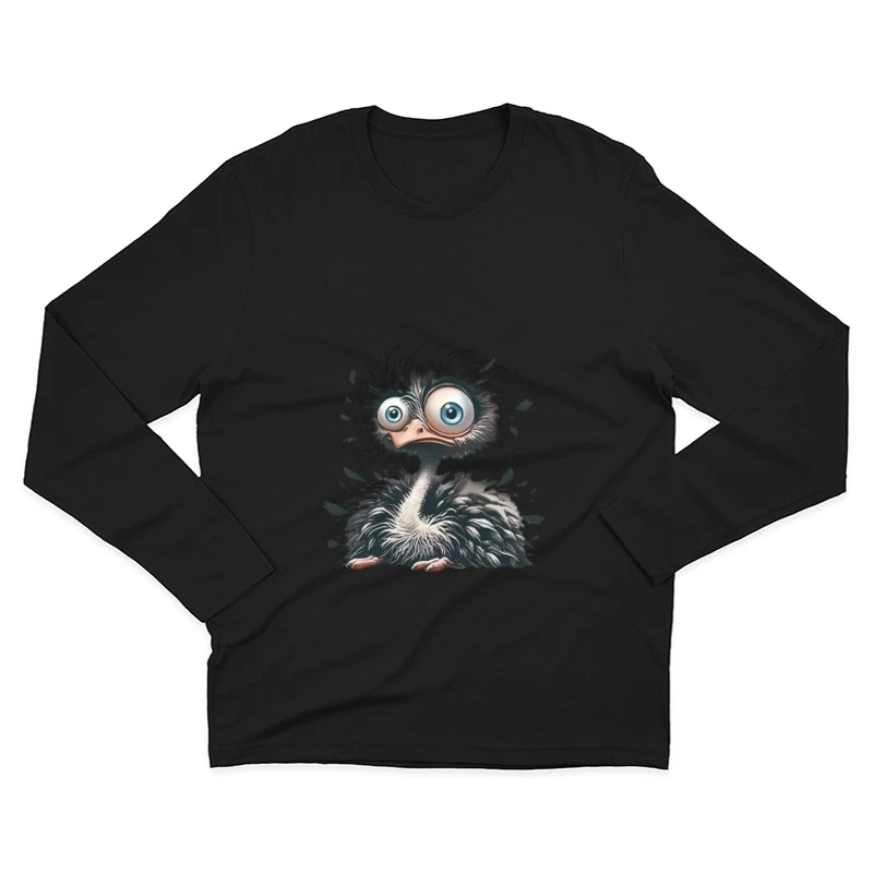 Verwirrter Vogel mit großen Augen Herren Langarm T-Shirt
