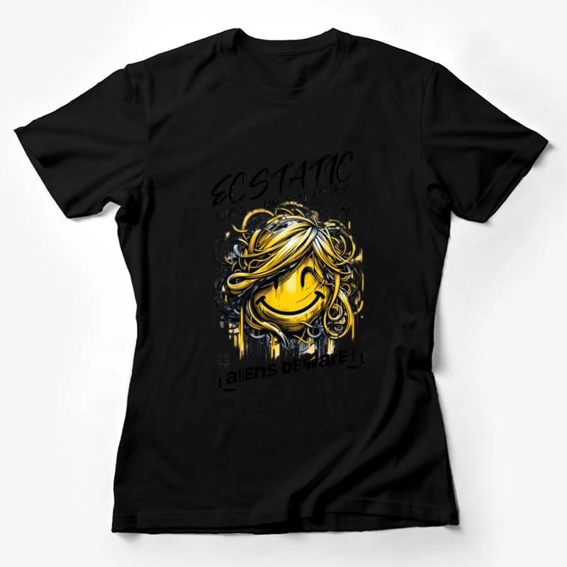 Sourire, abstrait, emoji, esquisse artistique Femme T-Shirt