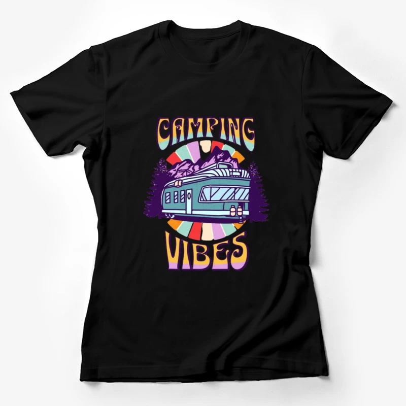 Retro Camping Wohnwagen Damen T-Shirt