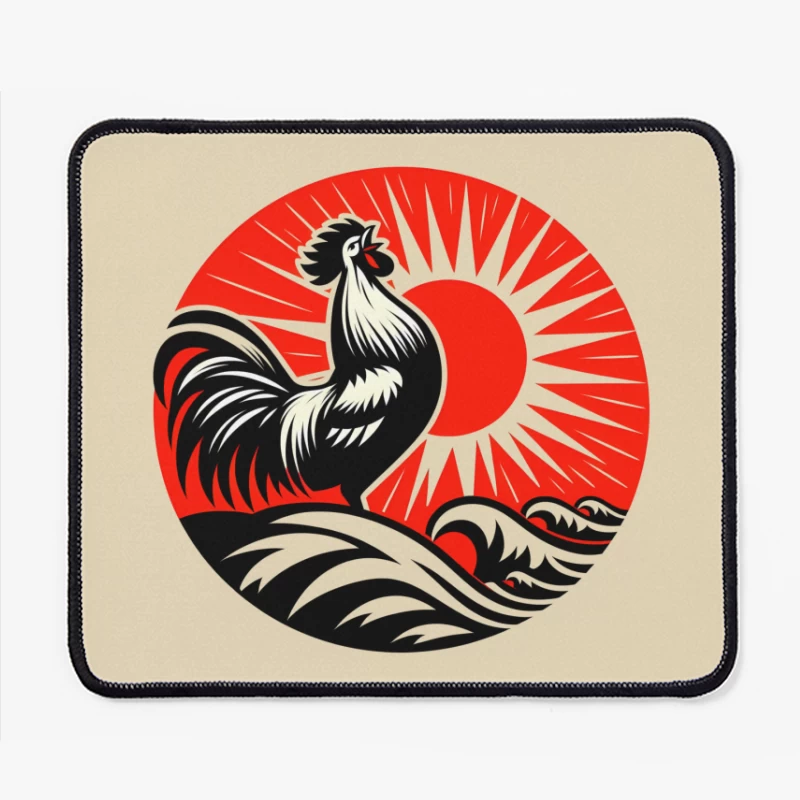 Rooster in Sunrise Mouse Pad