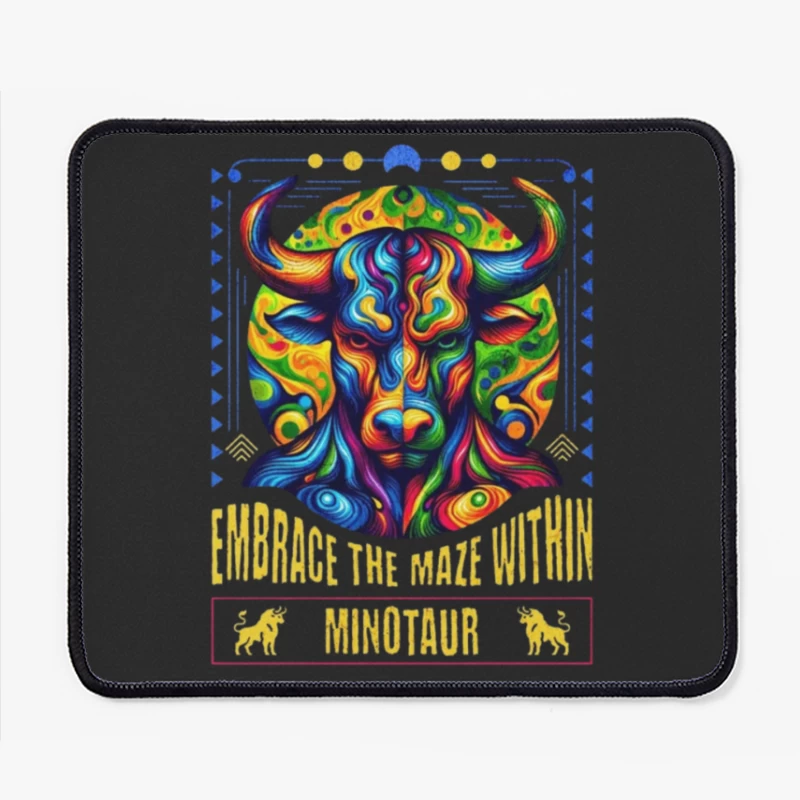 Psychedelic Minotaur: Embrace the Maze Within Mouse Pad