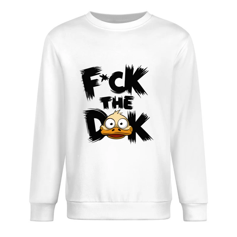 Angry Cartoon Duck Male Pullover Sweatshirt