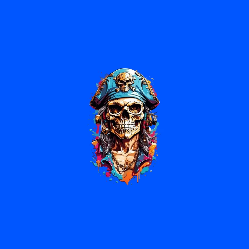 Stylized Pirate Skull Art Desk Mat