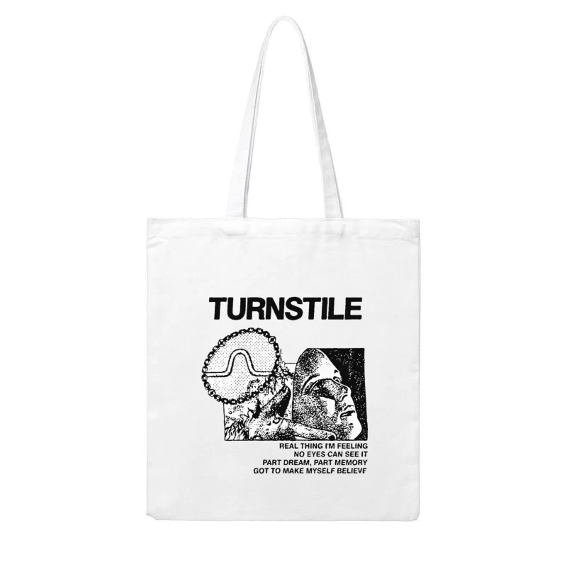 Turnstile Punk Rock Album Cover Art - "Real Thing I'm Feeling" Cotton Tote Bag