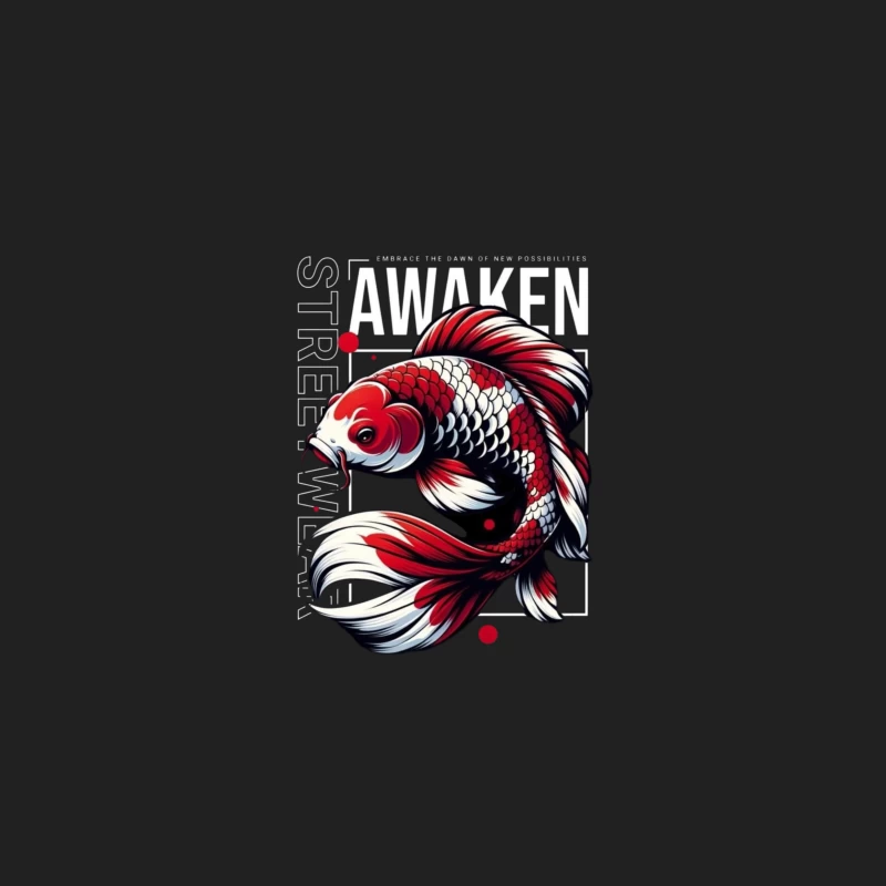 Koi Fish Art with Awakening Theme Bucket Hat