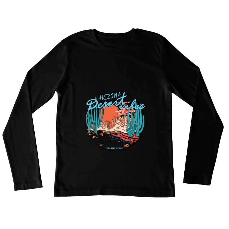 Arizona Wüstenlandschaft bei Sonnenuntergang Damen Langarm T-Shirt
