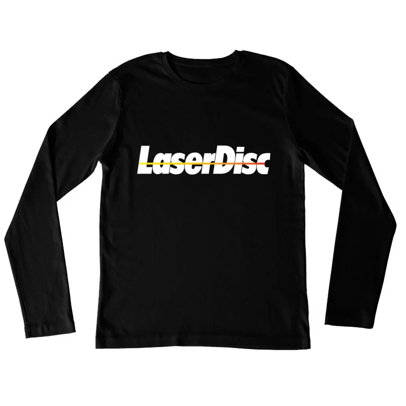 Retro Laser Disc Logo with Typography Outline Female Long Sleeve T-Shirt