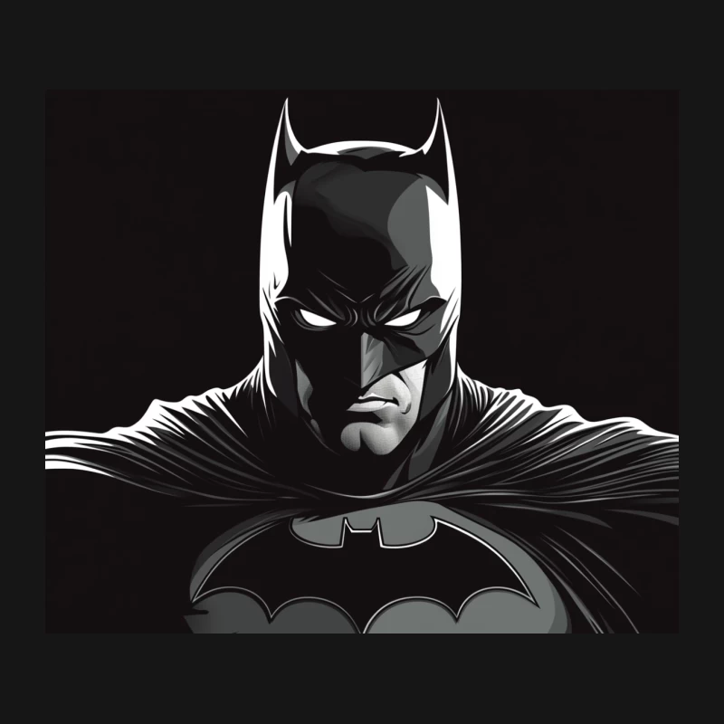 Dark Knight: Batman's Iconic Silhouette in Black and White Mouse Pad