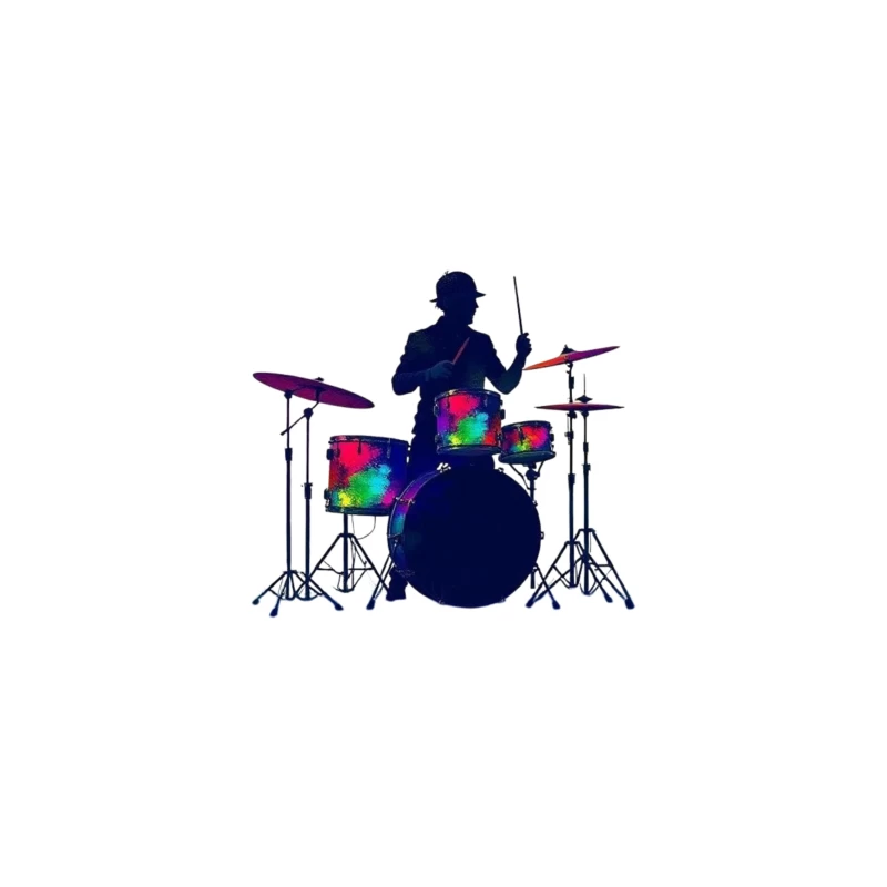 Colorful Silhouette of a Drummer iPhone Case