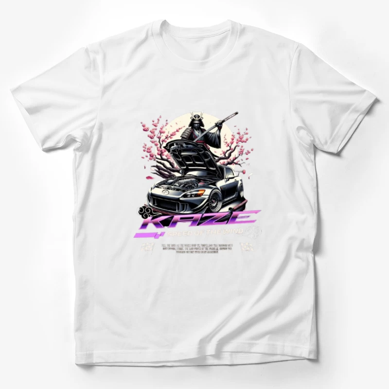 Samurai Warrior Honda S2000 with Cherry Blossoms in Anime Style Male T-Shirt