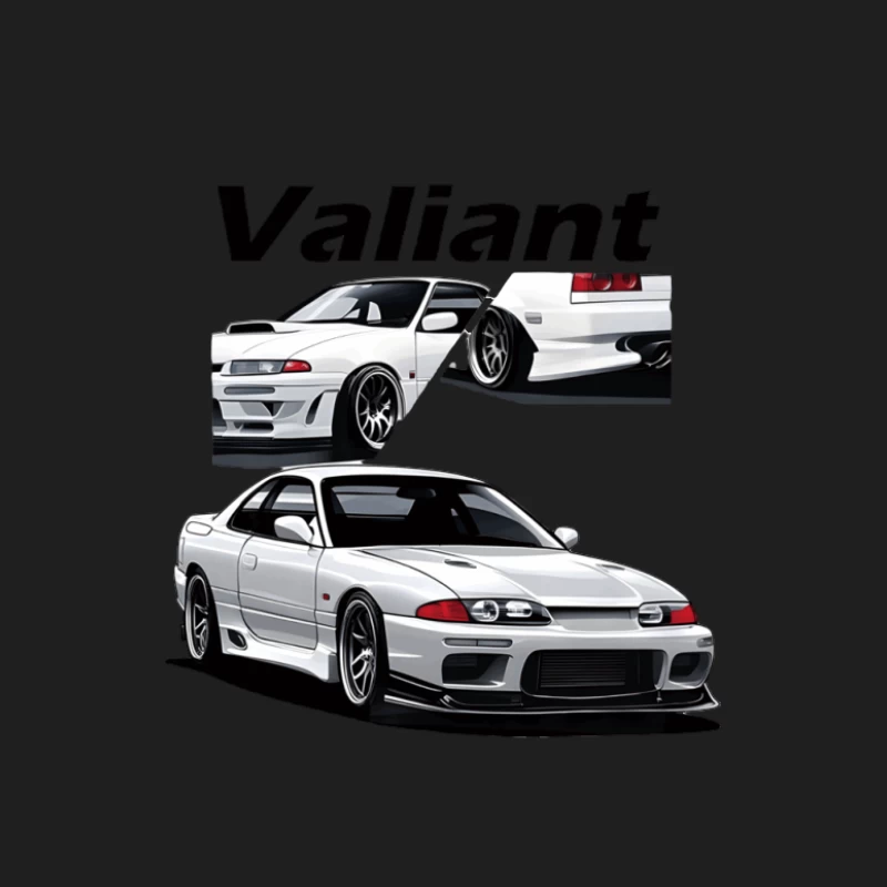 Illustration eines weißen Sportwagens namens Valiant Herren Tanktops