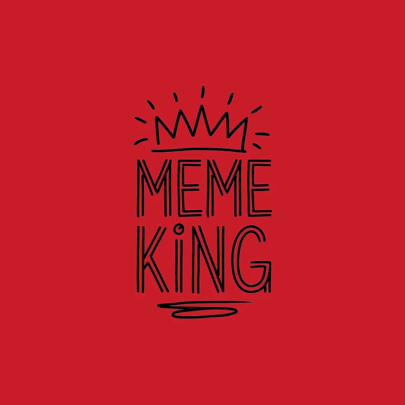 Hand-Drawn Meme King Crown Typography Female Pullover Hoodie