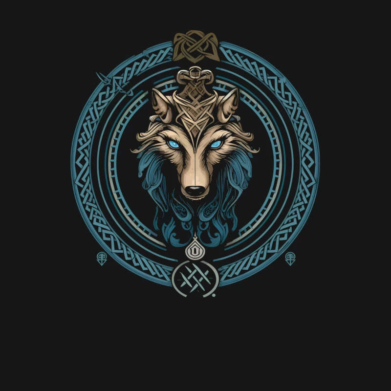 Mystic Celtic Wolf Male T-Shirt