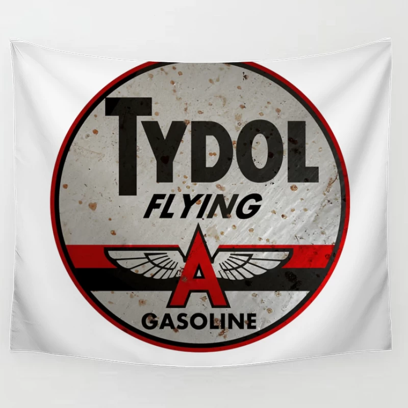 Vintage Tydol Flying A Gasoline Station Logo Sign Tapestry