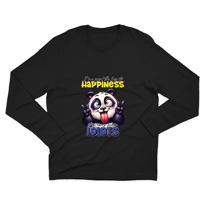 Panda Humor: The Key to Happiness Male Long Sleeve T-Shirt