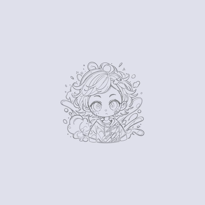 Chibi Character Surrounded by Water iPhone Case