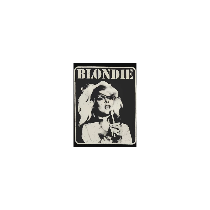 Vintage Black and White Blondie Band Promotional Poster Desk Mat