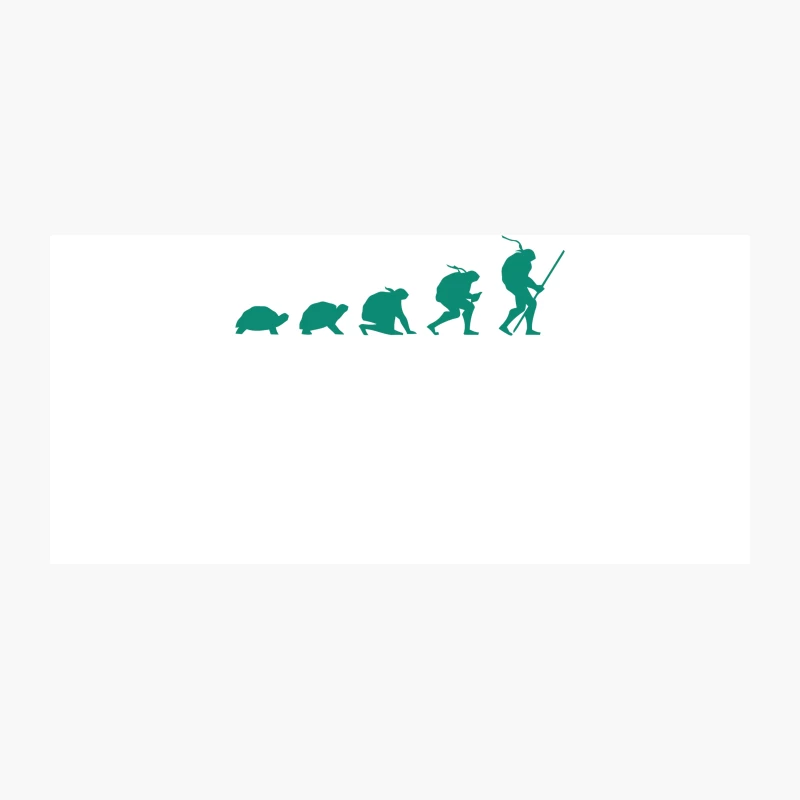 Turtle to Human Evolution Progression Silhouette Coffee Mug