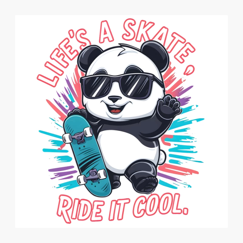 Cool Skateboarding Panda with Sunglasses Pin