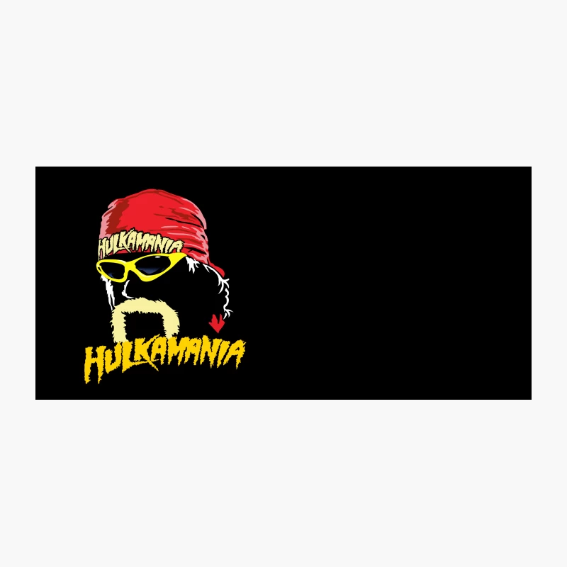 Hulkamania Wrestling Logo with Iconic Red Bandana and Yellow Sunglasses Coffee Mug