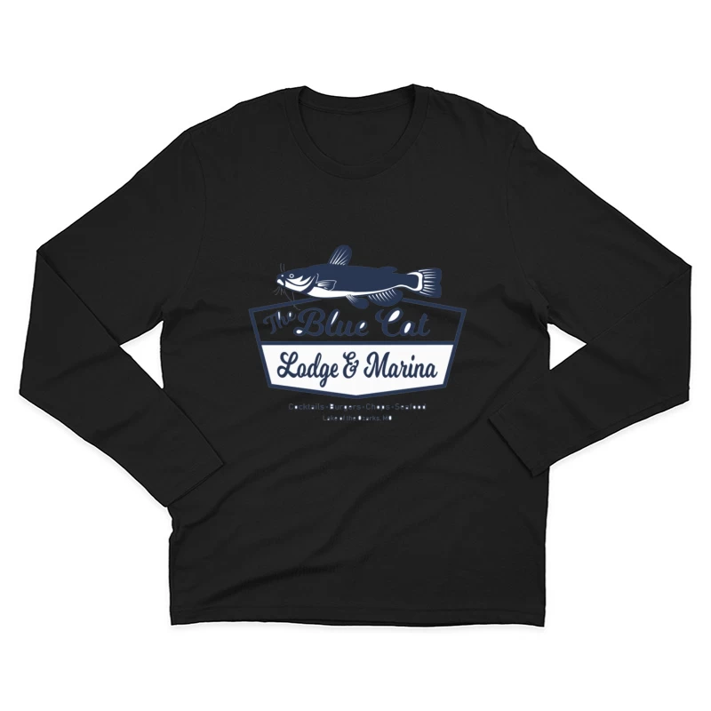 Blue Cat Lodge & Marina Restaurant Logo at Lake of the Ozarks Male Long Sleeve T-Shirt