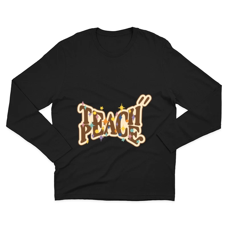 Retro Schriftzug mit funkelnden Sternen Herren Langarm T-Shirt