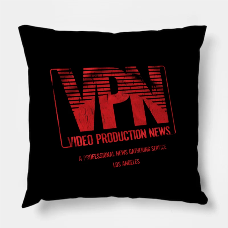 VPN Video Production News Logo Throw Pillow