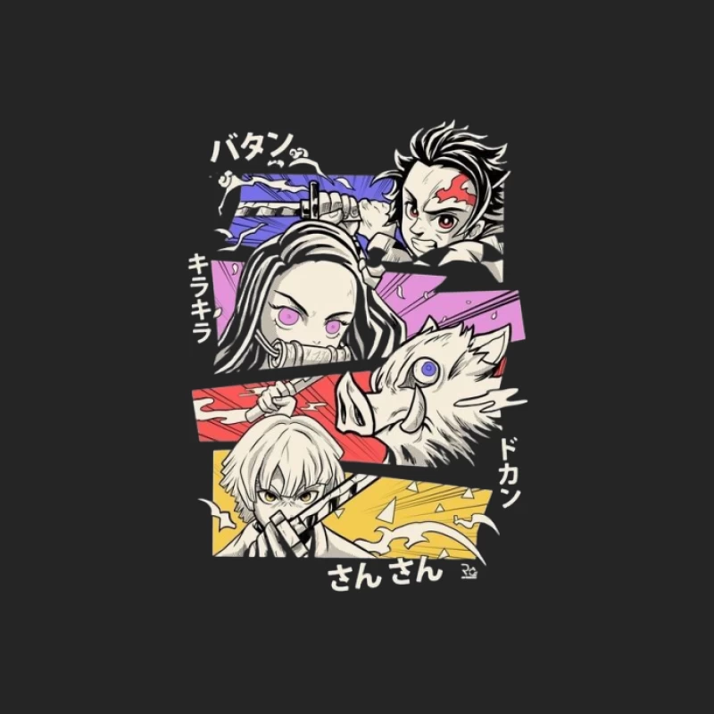 Charaktere aus einem Anime in farbenfroher Darstellung Herren Pullover Sweatshirt