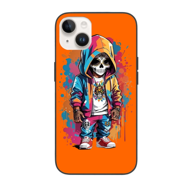 Colorful Skeleton Character in Streetwear iPhone Case