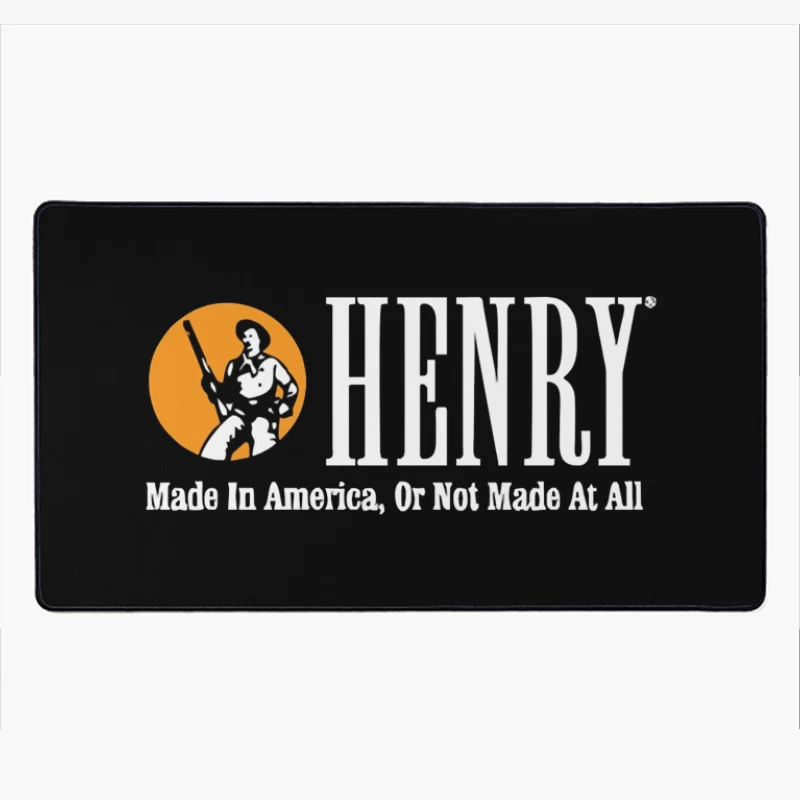 Henry Rifles Vintage Logo with American Manufacturing Slogan Desk Mat