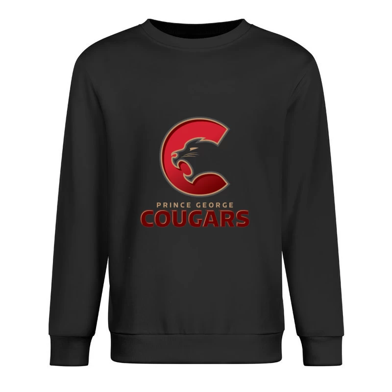 Prince George Cougars Hockey Team Logo Design Male Pullover Sweatshirt