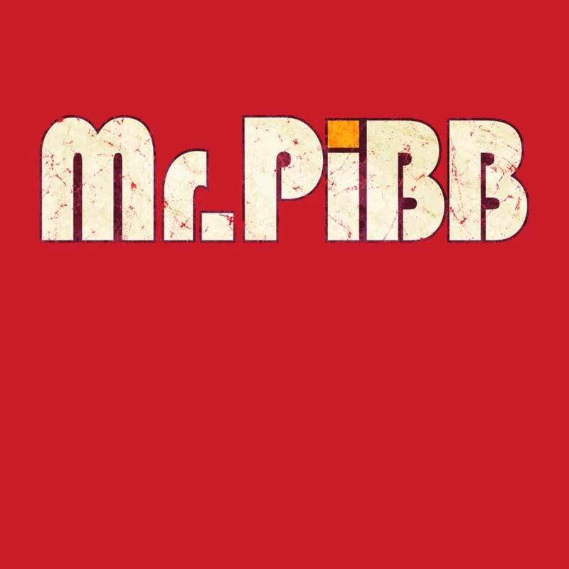 Retro Mr Pibb Soda Typography with Distressed Effect Male Pullover Hoodie