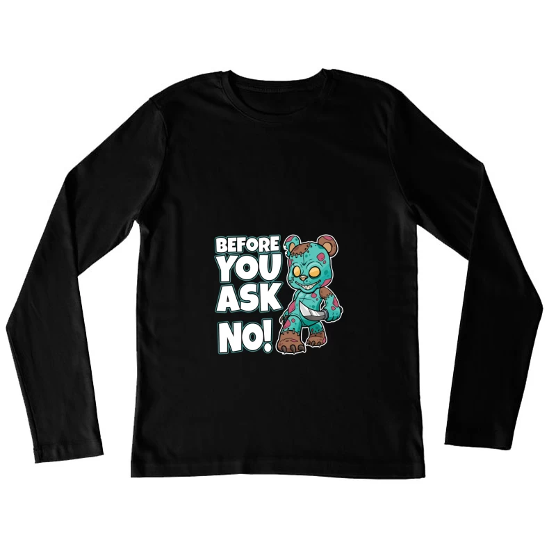 Gruseliges Bärendesign mit Messer Damen Langarm T-Shirt