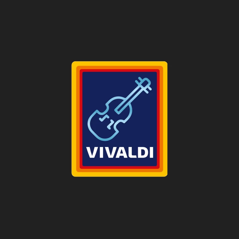 Vivaldi Classical Music Logo with Violin Icon Bucket Hat