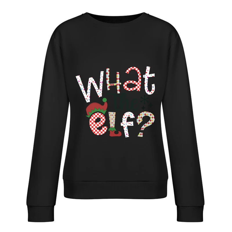 Expression drôle de Noël avec lutin Femme Sweat-shirt à enfiler