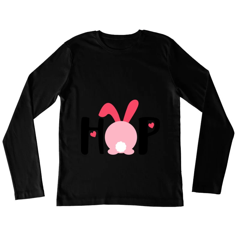 Lapin adorable avec des oreilles roses Femme Manches Longues T-Shirt