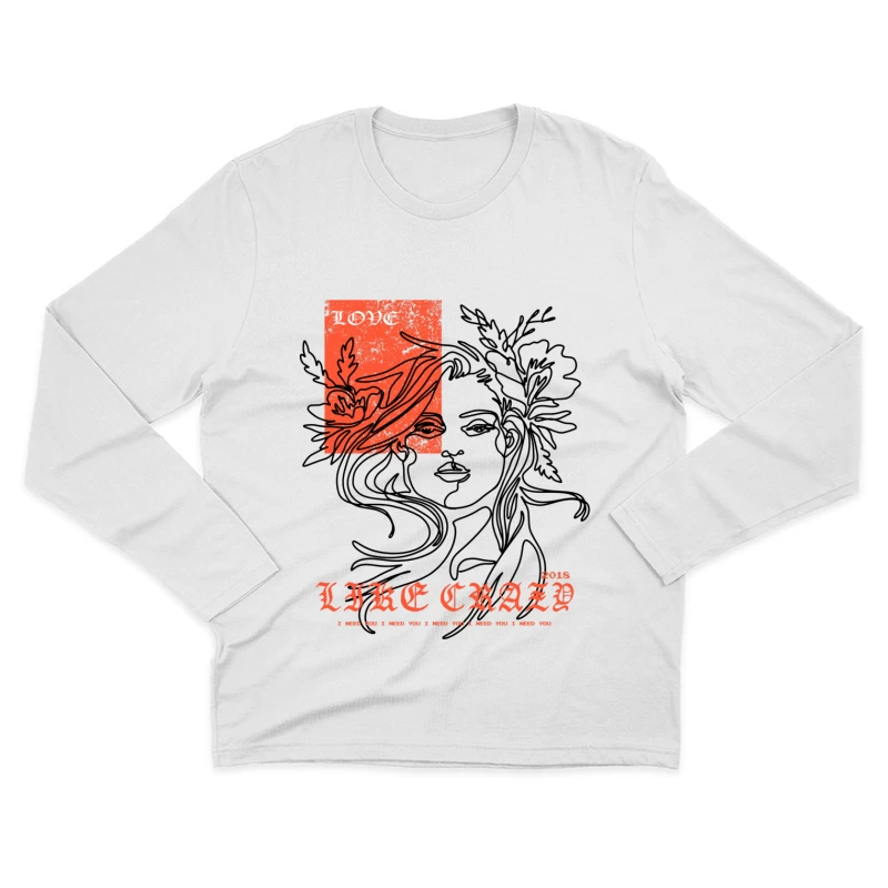 Affiche Vintage Florale Art Homme Manches Longues T-Shirt
