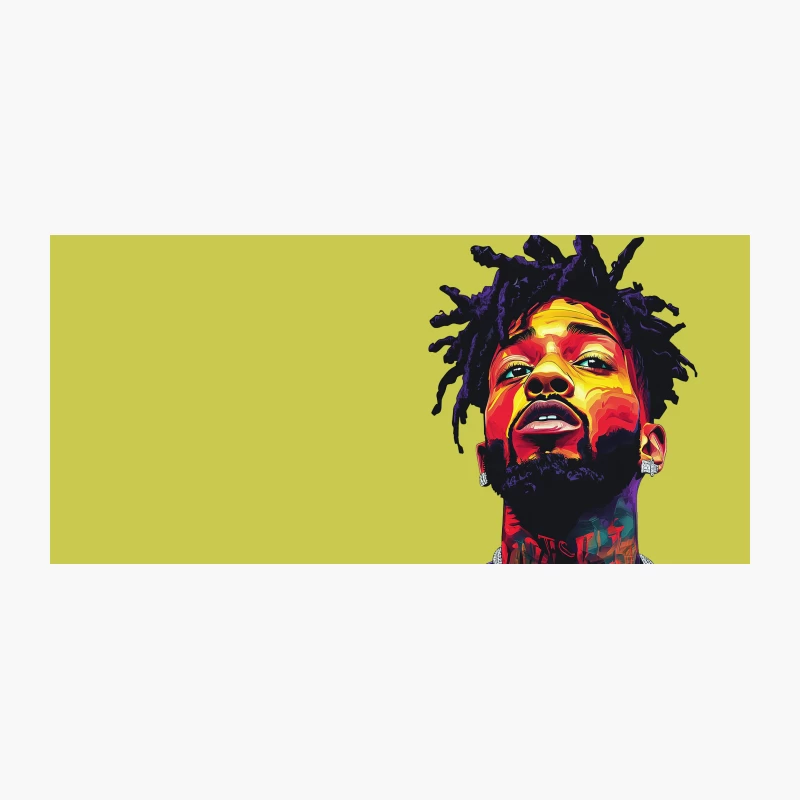 Vibrant Urban Portrait: Colorful Graffiti-Style Hip-Hop Artist Coffee Mug