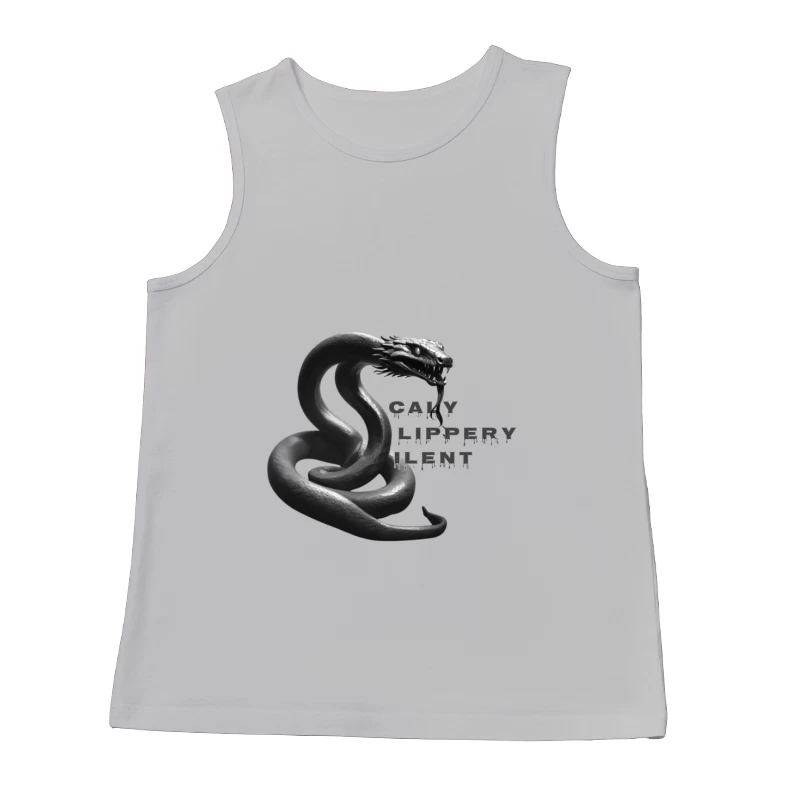 Dark Monochrome Snake with Dripping Text Design Male Tank Top