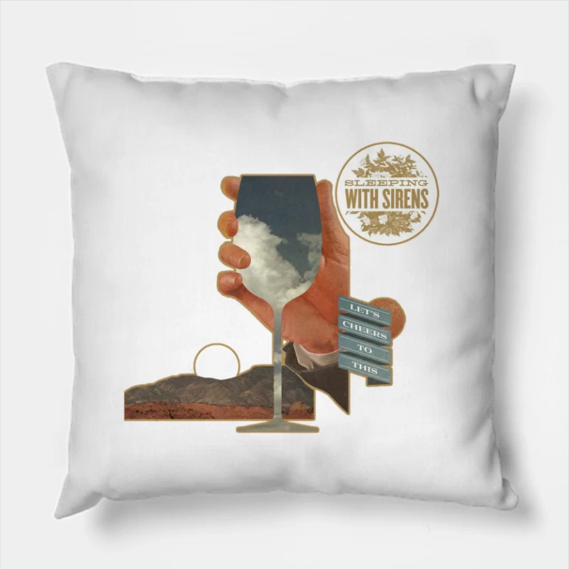SLEEPING WITH SIRENS LET'S CHEERS TO THIS TOUR CONCERT 2024 Throw Pillow