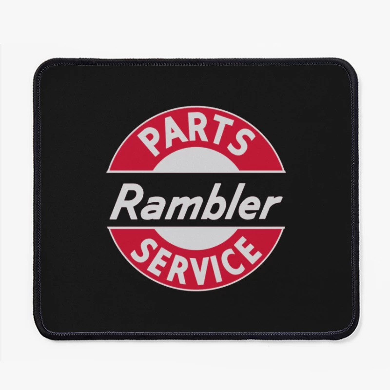 Vintage Rambler Parts & Service Logo Design Mouse Pad