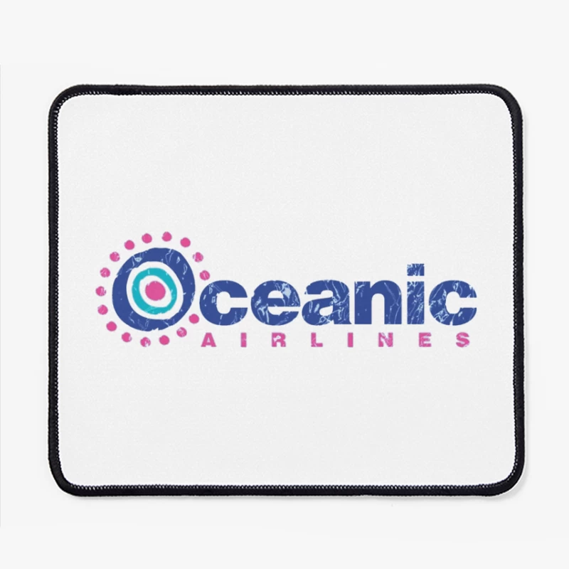 Oceanic Airlines Vintage-Style Logo Design with Blue and Pink Color Scheme Mouse Pad