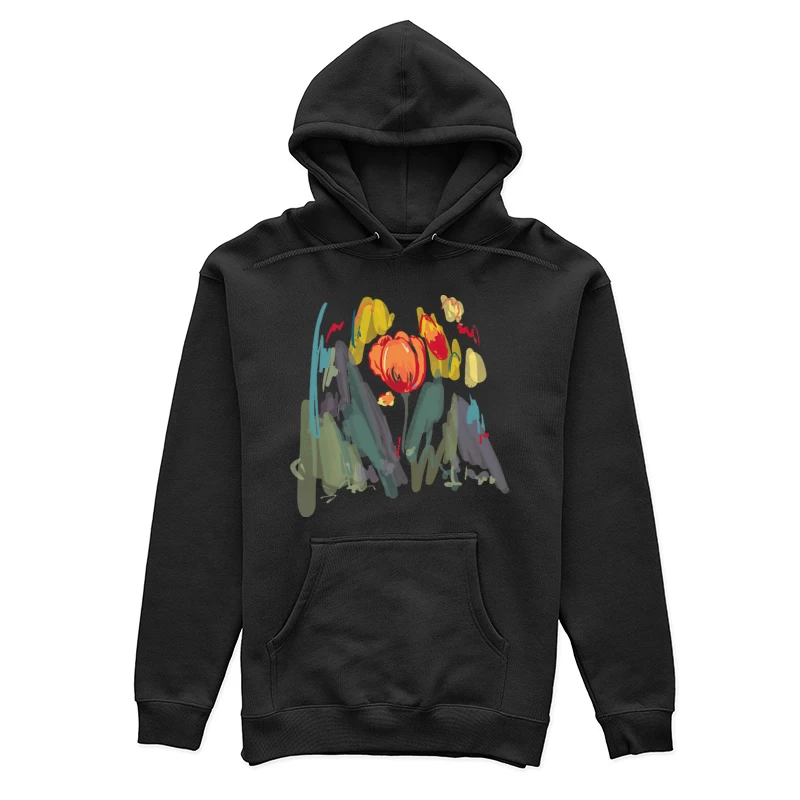 Bunte Blumenillustration Damen Pullover Hoodie